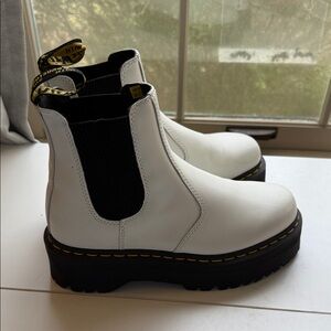 Dr. Martens White Ankle Boots